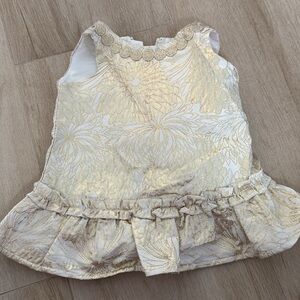 Gold Floral Baby Dress